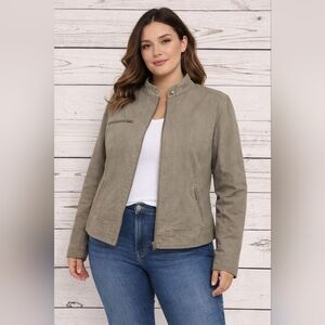 Torrid Taupe Moto Style Jacket sz 2 (18-20)